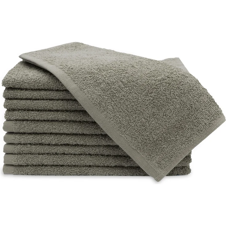 ZOLLNER Gästehandtücher 10er Set, Baumwolle, 30x50 cm, taupe – Bild 1