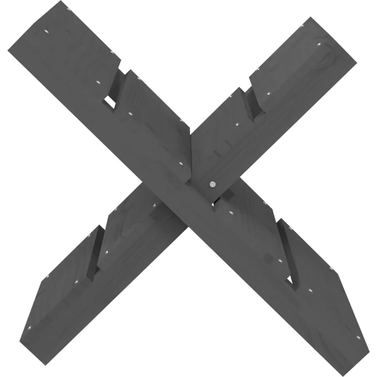 vidaXL Kaminholzhalter Grau 47x39,5x48 cm Massivholz Kiefer 822449 – Bild 4