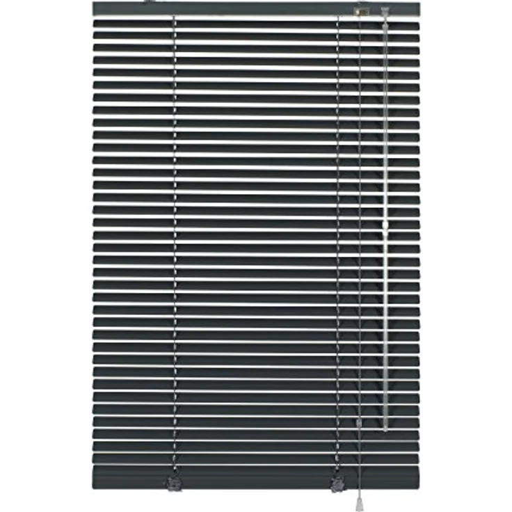 Deco Company Alu-Jalousie ohne Bohren, Zum Klemmen, Inkl. Klemmträgern, Sichtschutz, Lichtschutz, Blendschutz, Aluminium-Jalousie, Schiefer, 90 x 220 cm – Bild 1