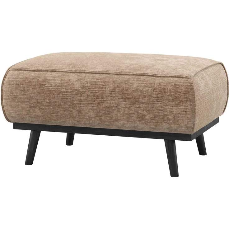 Hocker Statement aus Samt-Chenille, modern und elegant, taupe, komfortabel gepolstert, 80 x 55 x 40 cm