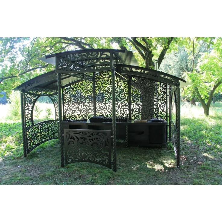 Außenküche – Luxus-Gartenpavillon Zeus in Schwarz – Bild 5
