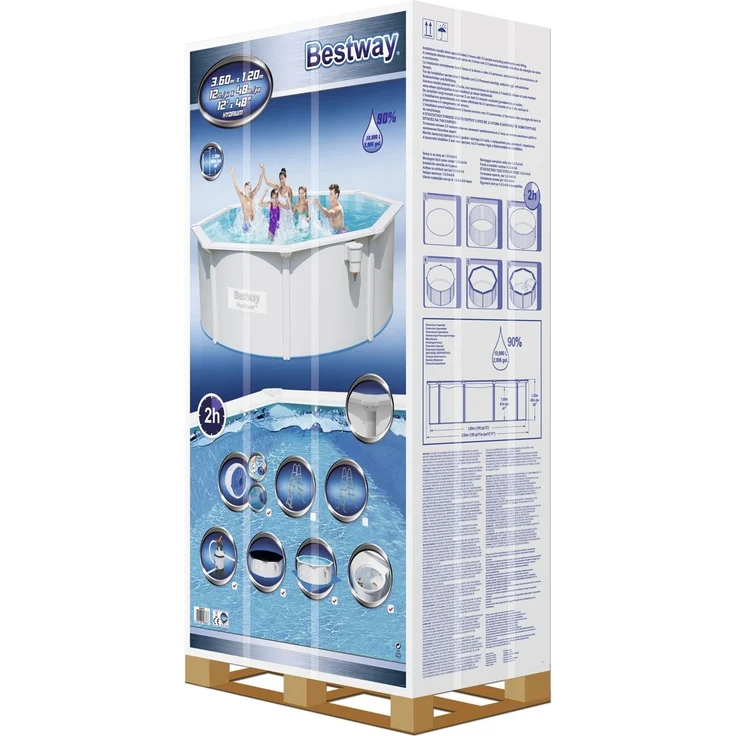 Bestway Stahlwandpool Set 360x120 + Sandfilter – Bild 5