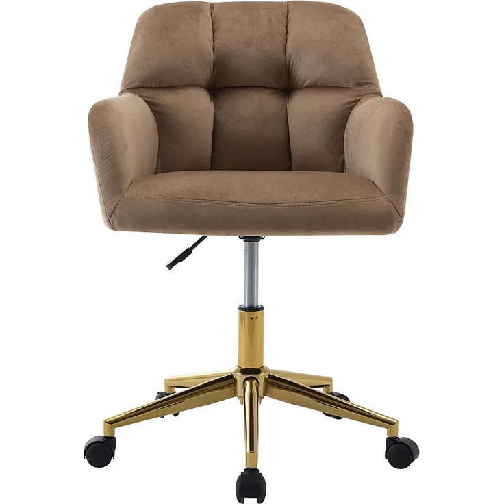 Vente-unique - PEGA Bürostuhl StoffSamt Beige - B 60 cm x H 76 cm86 cm x L 59 cm – Bild 3