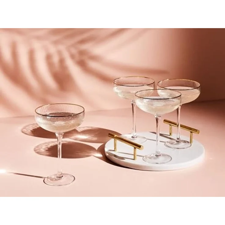 Champagnerschalen im 4er Set TOPAZ 450 ml Transparent – Bild 2