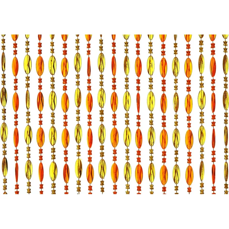 Kobolo Türvorhang Dekovorhang ORANGE Kunststoff orange und gelb (1 St), Ösen – Bild 4