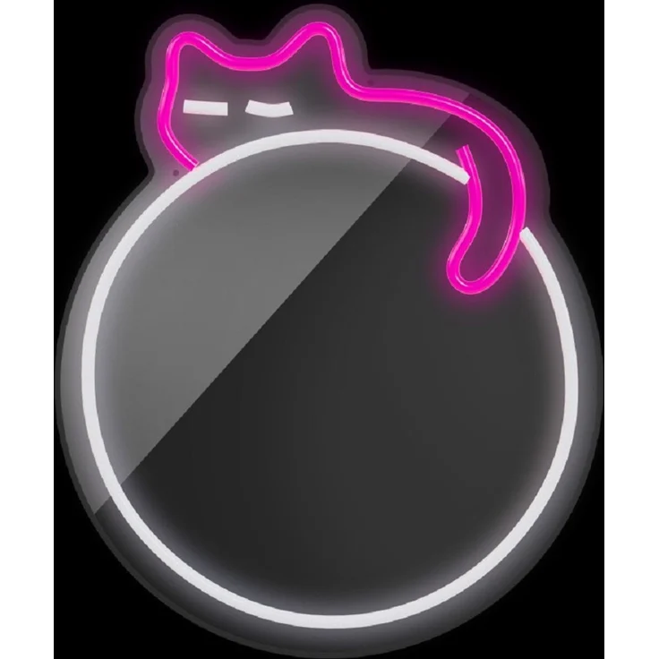 Forever Light LED Neon Dekolicht mit Spiegel Wandkunst Wanddekoration Sleeping Cat – Bild 2