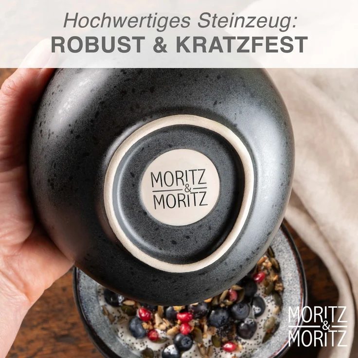 Moritz & Moritz ORGANIC 6 tlg. reaktiv blau Müslibowl Set – Bild 6