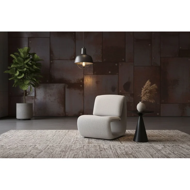KAWOLA Loungesessel HAZEL Bequemer Loungesessel – S-Form Design, Webstoff vorn, Kunstleder hinten. Kompakt. Pflegeleicht. Modern. – Bild 2