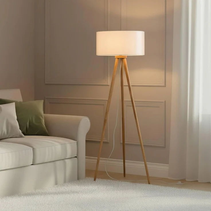 Lindby Stehlampe Charlia, Weiß IP20, 1x60 W – Bild 2