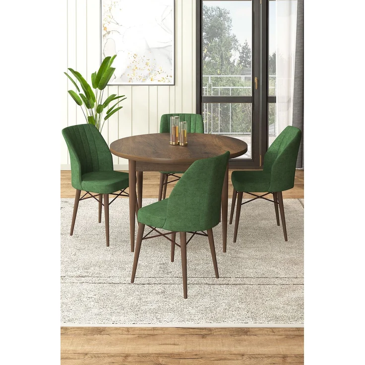 Skye Decor 'Rox - Baroque, Khaki' Essgruppe (5-teilig), Barock / Khaki, 90 x 75 x 90 cm – Bild 1