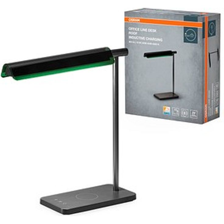OSRAM Office Line Desk Roof Inductive Charging, LED Schreibtischlampe schwarz, 19 W, Dimmer, 520 lm, 3000/4000/6500 K