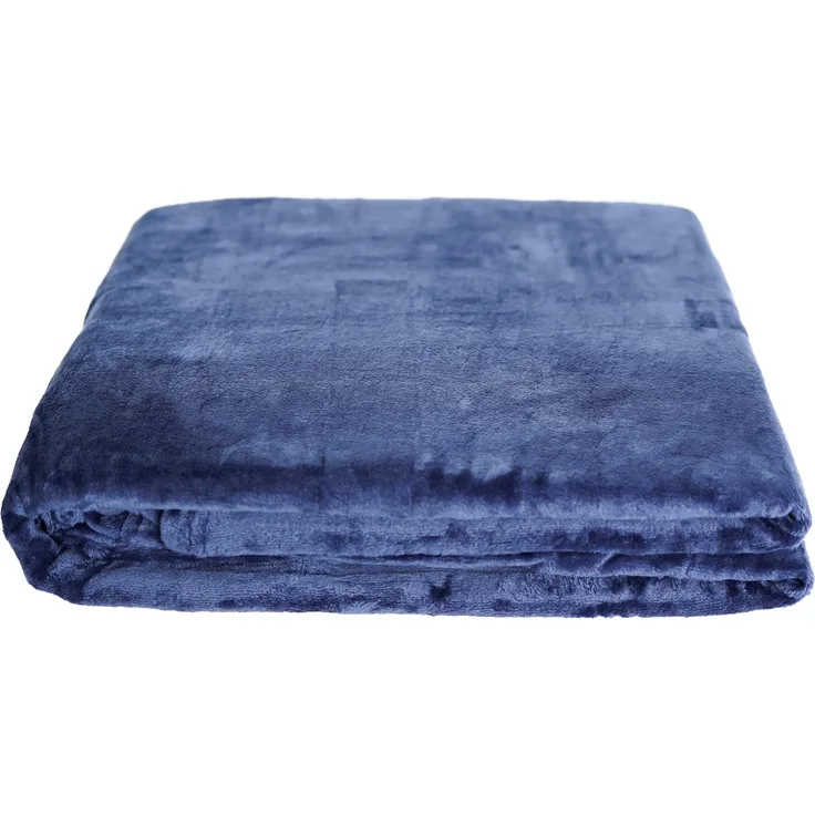 Kuschelige Decke 150x200 cm Fleecedecke Wohndecke aus Polyester Tagesdecke Dunkelblau