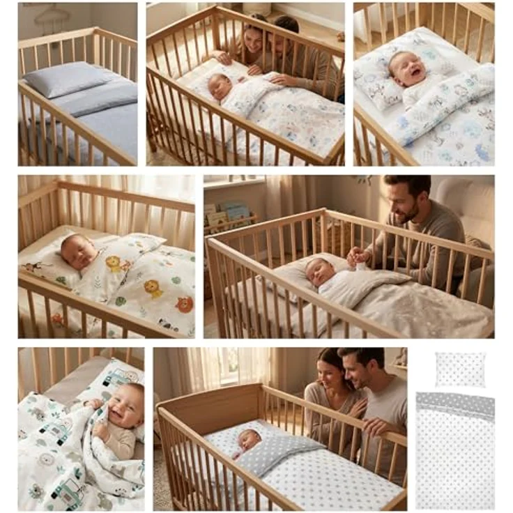 Kinderbettwäsche Baby Bettwäsche 100x135 cm aus Baumwolle - Kinder Set von Duvet Cover 100x135 und Kissenbezug 40x60 cm Junge und mädchen babybettwäsche bettbezug für Kleinkind Oeko-Tex – Bild 8