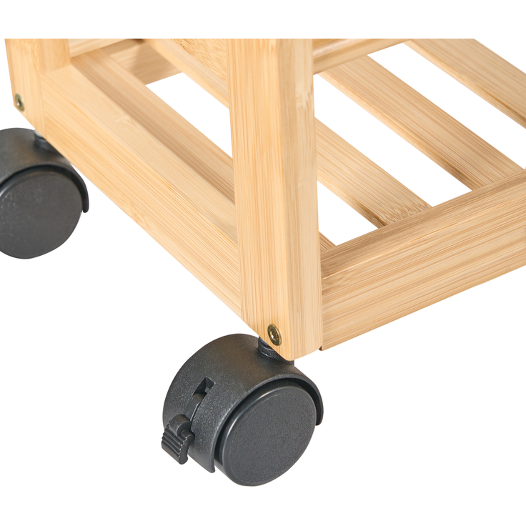 Regal mit Rädern QUINTAY Bambus Hellbraun – Bild 5