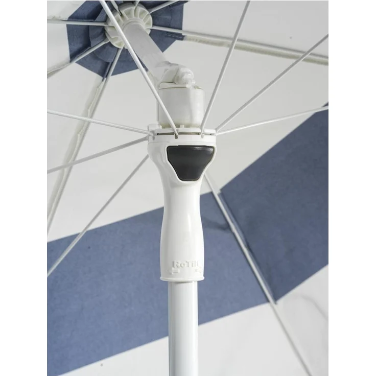 Sonnenschirm Follina aus robustem Polyester, modern neigbar, rund, blau weiß, Ø 180 cm – Bild 2