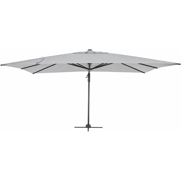 Sonnenschirm Gava aus Aluminium, quadratisch 3x3 m, hellgrau, 360° schwenkbar, mit Hülle – Bild 3