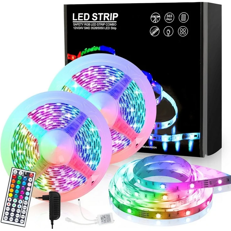 Clanmacy LED Stripe 1-10m LED Streifen set RGB LED Stripe 5050SMD IP20, 30-flammig – Bild 1