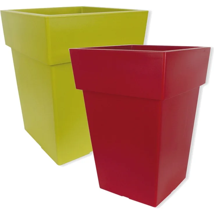 Kunststoff Pflanzkübel LINEA EDGE BORDEAUXROT 27 x 27 cm H= 34 cm
