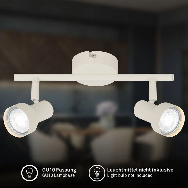 Briloner Leuchten LED Deckenspots TAPP, ohne Leuchtmittel, 27,5x12,5 cm, Wohnzimmer, Schlafzimmer, Flur, Büro – Bild 2
