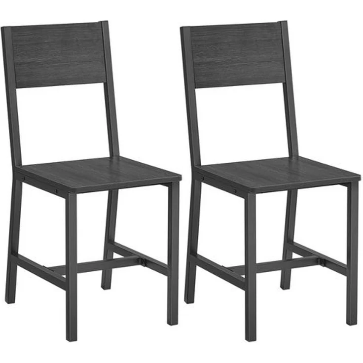 Vasagle Esszimmerstühle, Küchenstühle, 2er Set, Metallrahmen, für Esszimmer, Wohnzimmer, Küche, anthrazitgrau-tintenschwarz – Bild 1