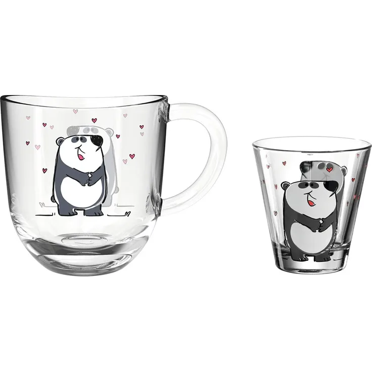 Leonardo BAMBINI 2er Set Kindertasse & Trinkglas Panda