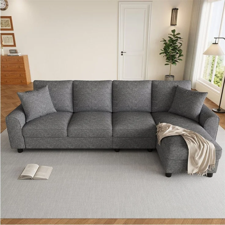 MODFU Sofa für Wohnzimmer & Gästezimmer, mit aufklappbarem Stauraum, klappbare Rückenlehne mit Getränkehaltern 1 Teile – Bild 4