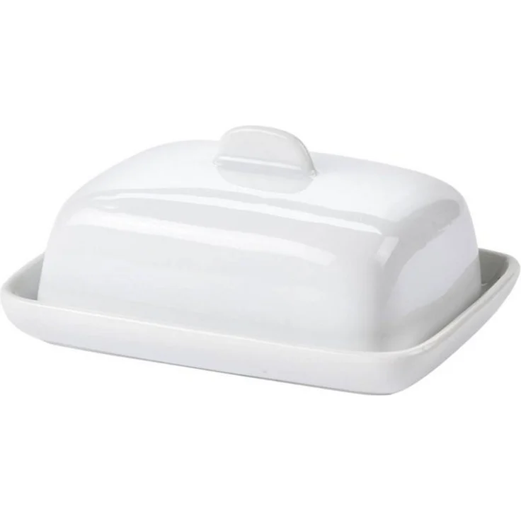 Excellent Houseware Butterdose Butterdose aus Keramik, klein, weiß, Porzellan, (einzeln) – Bild 3