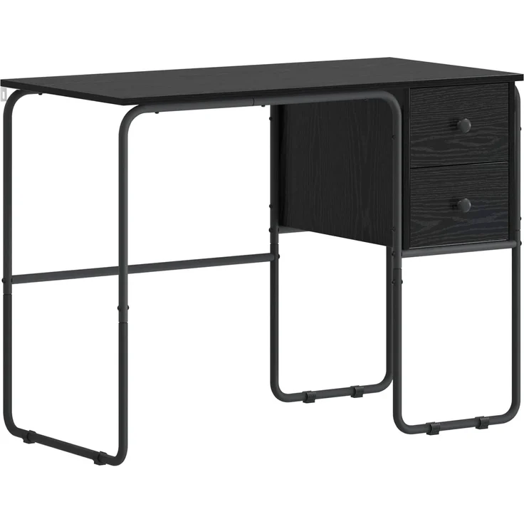 vidaXL Schreibtisch mit Stauraum Schwarz Eichen-Optik 100 x 50 x 75 cm 8008002 – Bild 2