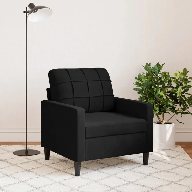 vidaXL Sessel Schwarz 60 cm Samt 4007609 – Bild 2