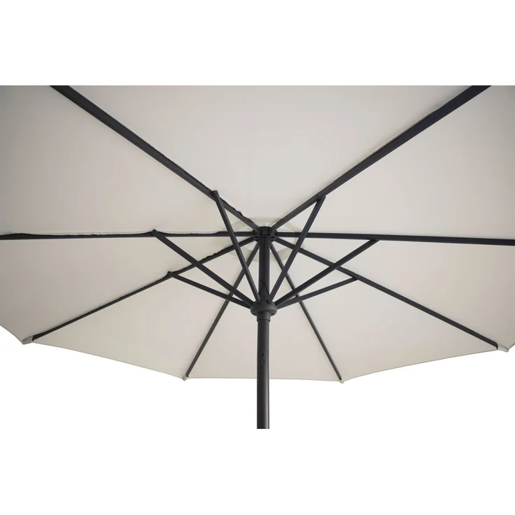 Primaster Sonnenschirm Kreta creme Ø 300 cm Marktschirm Kurbel neigbar UV-Schutz – Bild 2