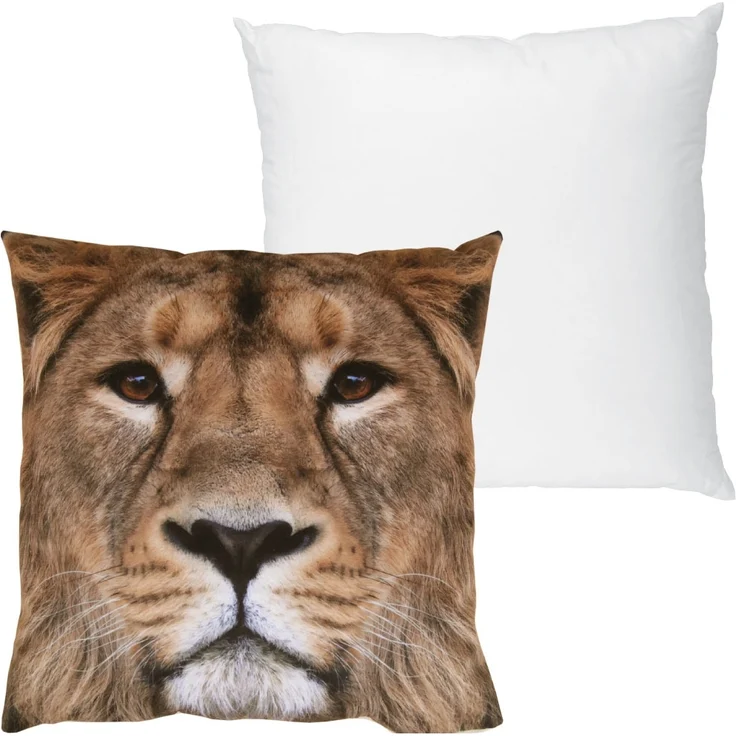 Bestlivings Dekokissen Fotodruck Motiv in 40x40 cm, Flauschig weiches Kissen in vielen Motiven erhältlich ( Design: Löwe ) – Bild 3