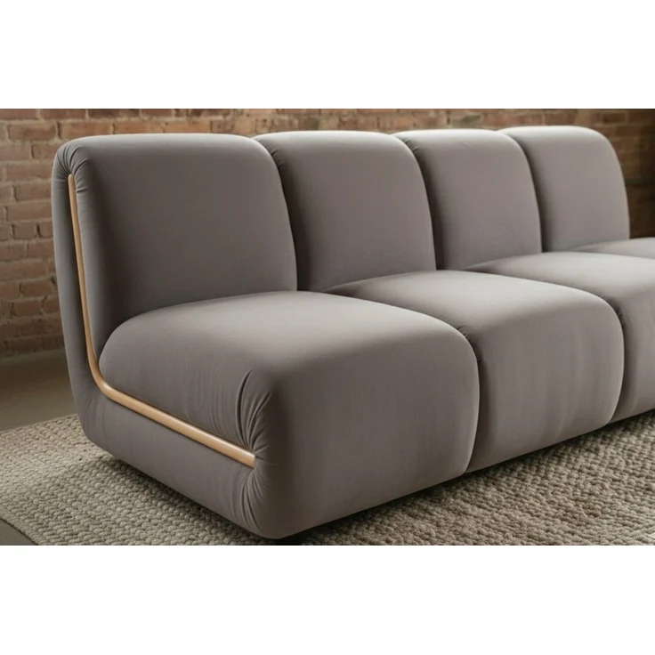 KAWOLA Modulsofa LAYLA 2-Sitzer 2 Module Velvet taupe 74 x 99 x 183 cm – Bild 7