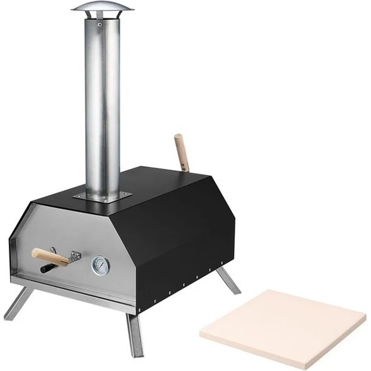 bremermann Pizzastein Pizzaofen inkl. Pizzastein 30 x 2 x 30 cm // für Brikett, Kohle, Pellets – Bild 4