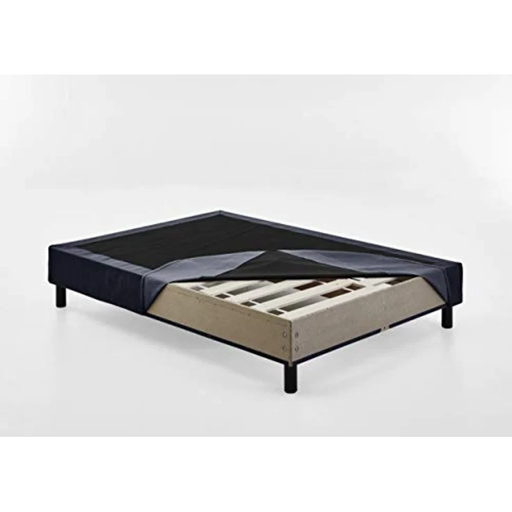 Atlantic Home Collection Happy Boxbett ohne Kopfteil, 7-Zonen Taschenfederkern- Matratzen, Härtegrad H3, Stoff, Blau, 140/200 cm, Liegehöhe ca. 58 cm – Bild 5