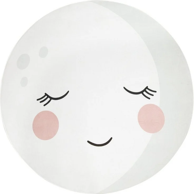 Paco Home Kinderteppich Chicos 555, rund, Höhe: 2 mm, Flachgewebe, Motiv Mond, Kinderzimmer – Bild 1