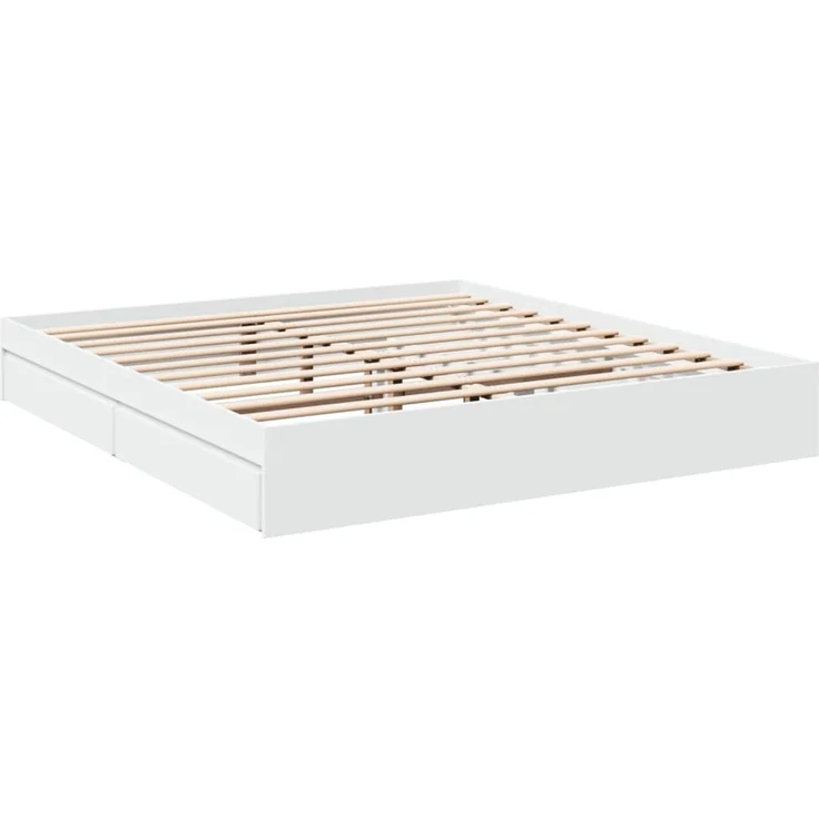 vidaXL Bettgestell mit Schubladen Weiß 200x200 cm Holzwerkstoff 3280629 – Bild 3