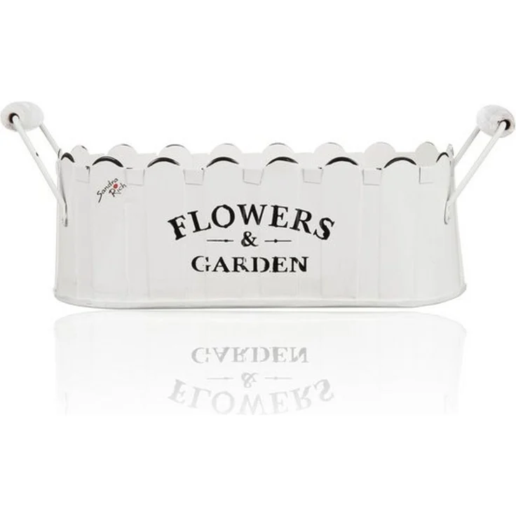 Sandra Rich Jardiniere FLOWERS & GARDEN Jardiniere Blumenkasten mit Griffen 26cm weiß – Bild 1