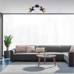 BRILONER - Deckenlampe Vintage schwenkbar, E14 Fassung, max. 40 Watt, Deckenleuchte, Lampe, Wohnzimmerlampe, Schlafzimmerlampe, Küchenlampe, Deckenstrahler, 30,4 x 10 x 18,1 cm, Schwarz-Gold