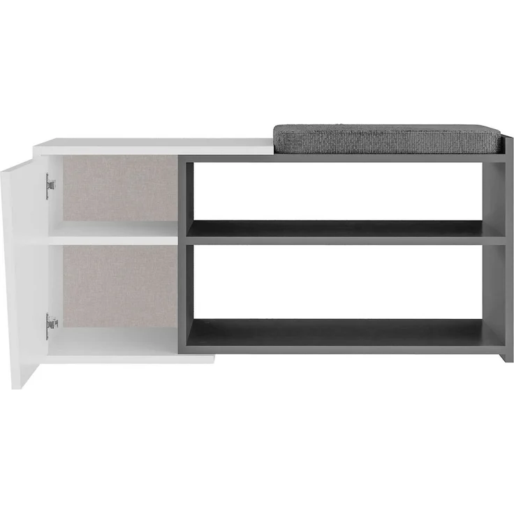 Calicosy Schuhschrank Anthrazit und Weiß B104,6 cm – FIONA BENCH - Anthrazit – Bild 5