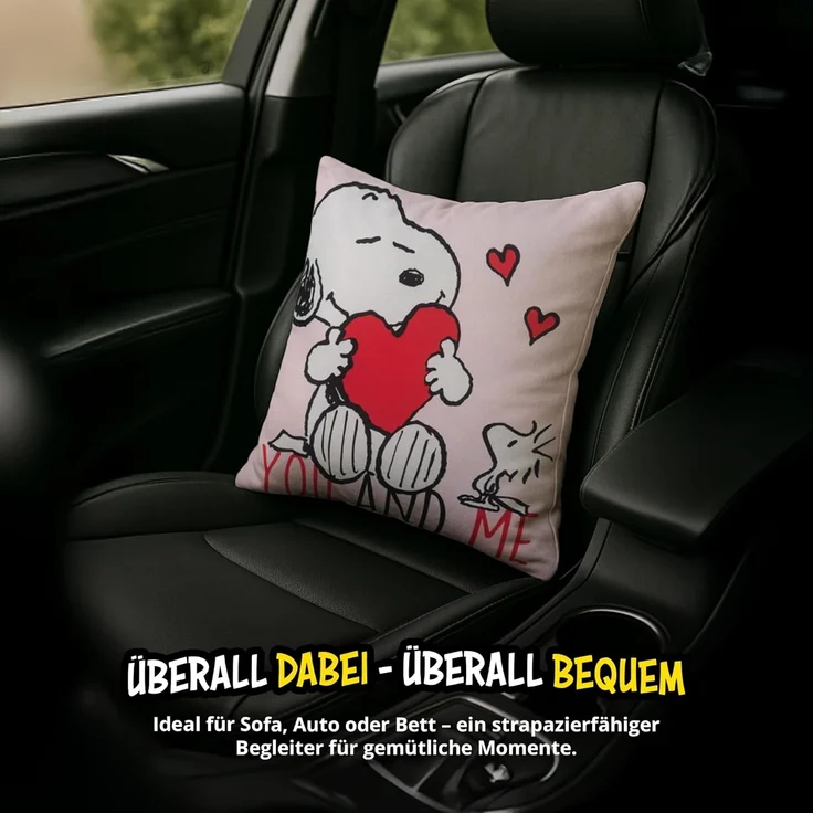 United Labels® Dekokissen Peanuts Snoopy Kissen You and Me Plüsch Zierkissen 40 x 40 cm – Bild 4