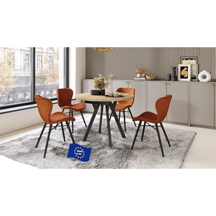 designimpex Esstisch Design Esstisch Aldo ausziehbar 90 cm bis 145 cm rund Esszimmer Tisch, Esstisch, Esszimmertisch, Tisch, Ausziehtisch, Küchentisch, Esszimmer – Bild 2