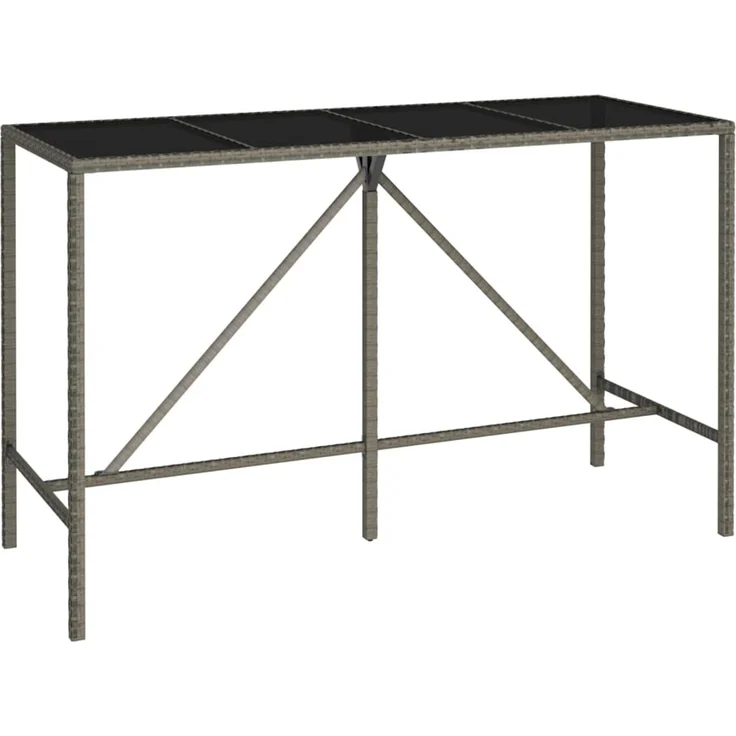 vidaXL 11-tlg. Gartenbar-Set Grau Poly Rattan 3187664 – Bild 6