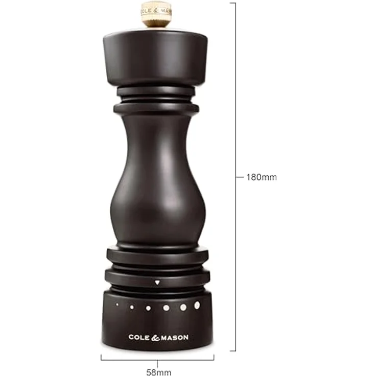 Cole & Mason H233121 Pfeffermühle Schwarz 60 mm 60 mm 180 mm 260 g – Bild 8