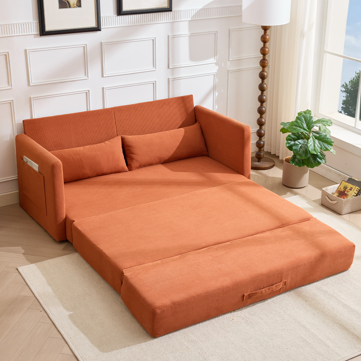 ZUBALIYA Schlafsofa 92x82 cm, mit Stauraum, mit Samtbezug, mit Cordbezug, mit breiten Armlehnen, mit Schaumstoffpolsterung – Bild 11