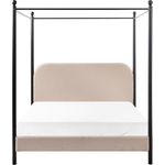 Himmelbett Bouclé DANNEMOIS 140 x 200 cm Taupe