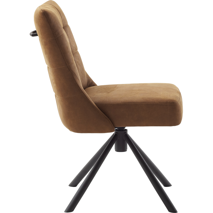 Wohn Schick WINSTON Drehstuhl, cognac,Gestell: Mattschwarz lackiert,Luxus-Komfortsitz, 360° drehbar, - H 88 cm x T 66 cm x B 48 cm – Bild 3