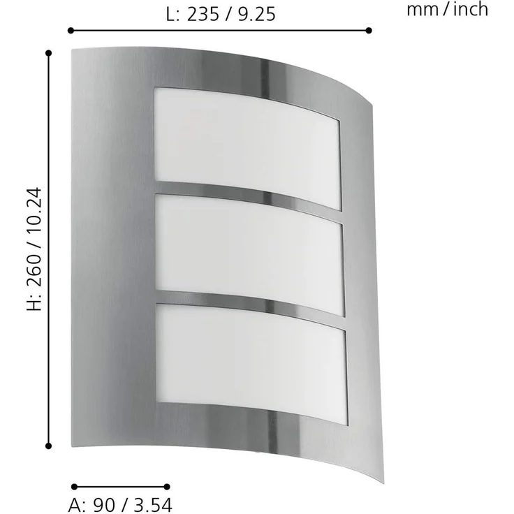 Eglo 88139 Aussen-/Wandleuchte CITY edelstahl, E27 max. 1X40W – Bild 5