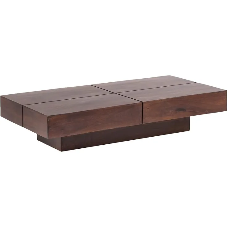 Couchtisch Amberley aus Akazie - Robuster Charme, Echtholz, Rechteckig, 140x70 cm