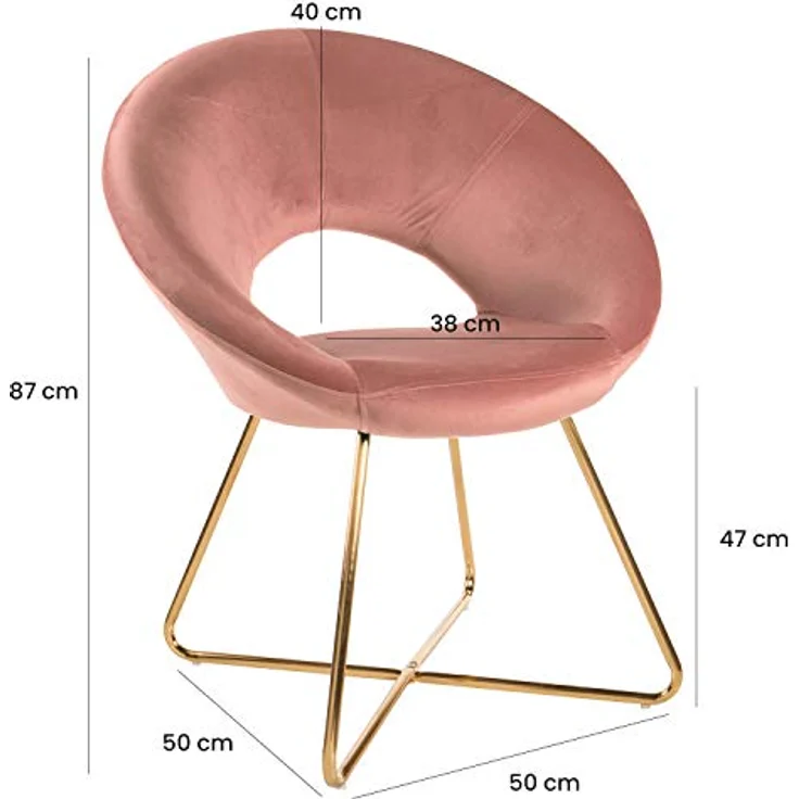 Montemaggi Sessel, Leder, Puderrosa Goldenen Beinen, 71 x 59 x 84 cm, MEP39C – Bild 4