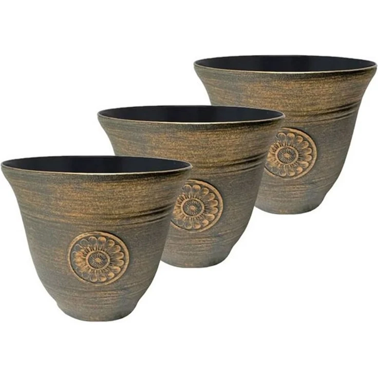 HTI-Living Blumentopf Blumentopf Nessa Sonne 3er-Set (Set, 3 St, 3 Übertöpfe), Übertopf Kunststoff – Bild 3